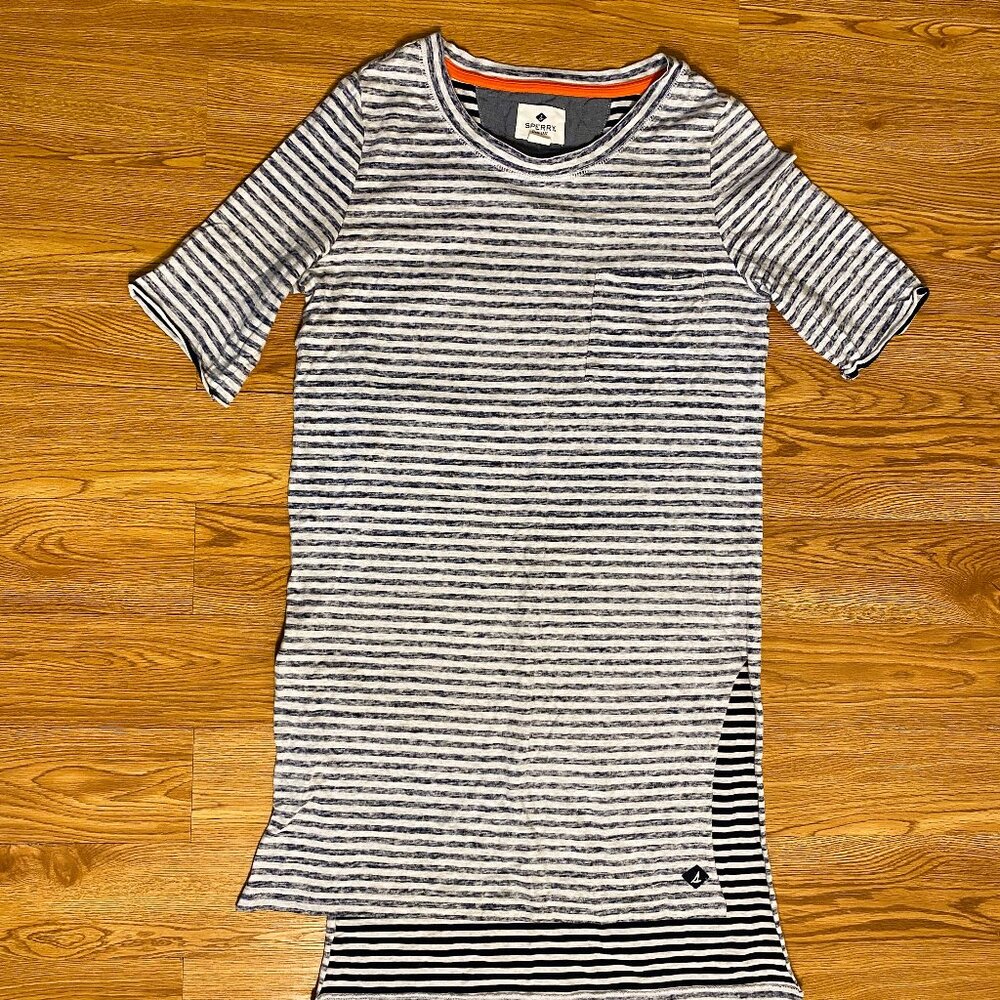 Sperry women's juniors petites size small striped long top shirt pajama